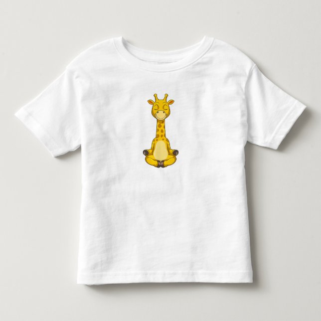 Giraffe at Yoga Meditation Toddler T-shirt (Front)