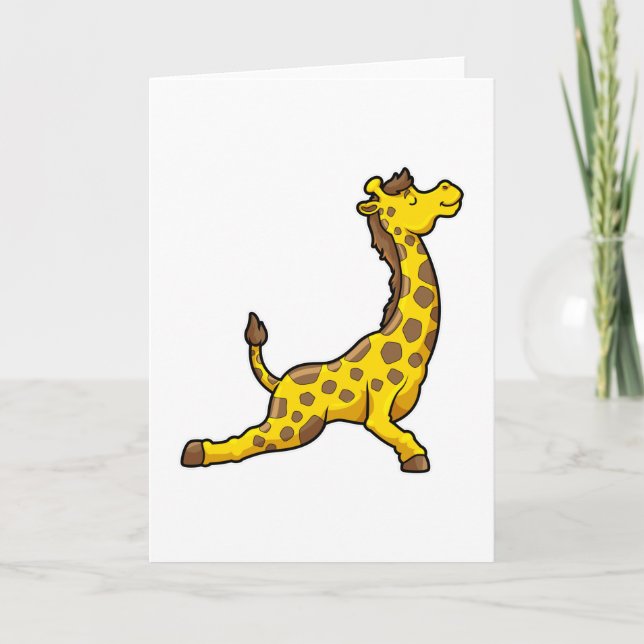 Giraffe at Yoga Stretching exercises Leg Card (Front)