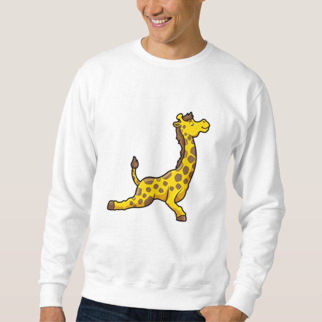 Giraffe at Yoga Stretching exercises Leg Sweatshirt (Front)