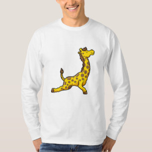 Giraffe at Yoga Stretching exercises Leg T-Shirt