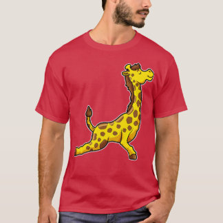 Giraffe at Yoga Stretching exercises Legs Neck T-Shirt