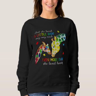 Giraffe Autism Awareness Month She Loved A Little  Sweatshirt