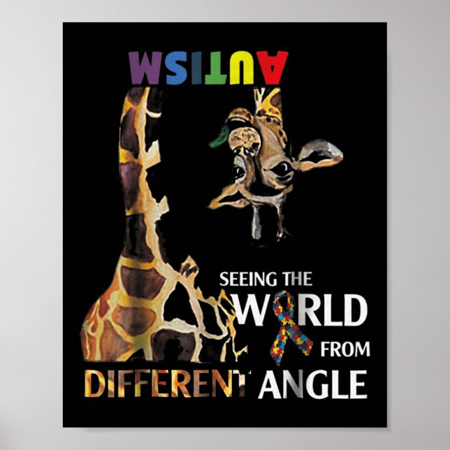 Giraffe Autism Seeing The World From Different Ang Poster (Front)
