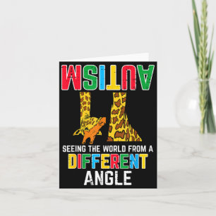 Giraffe Autism Seeing World Different Angle Awaren Card