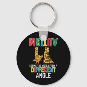 Giraffe Autism Seeing World Different Angle Awaren Keychain