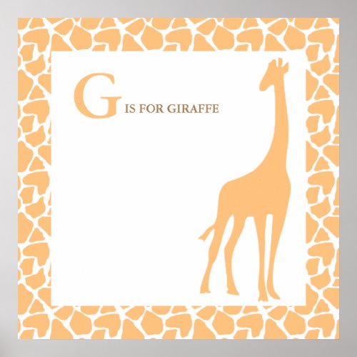 Giraffe Baby Bedroom Wall Poster