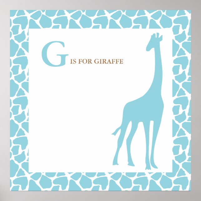 Giraffe Baby Bedroom Wall Poster (Front)