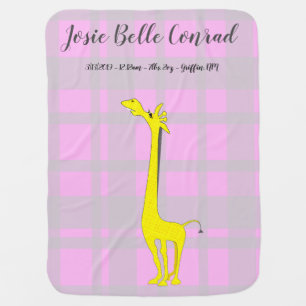 Giraffe Baby Birth Stats Blanket