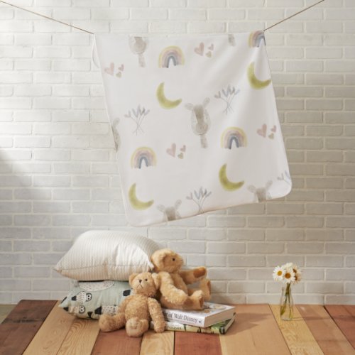Giraffe Baby Blanket -  Watercolor 