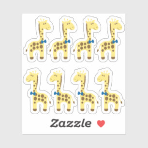 Giraffe Baby Boy Blue Bow Planner / Scrapbook Sticker