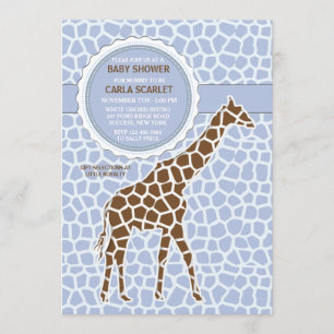Giraffe Baby Boy Shower Invitation