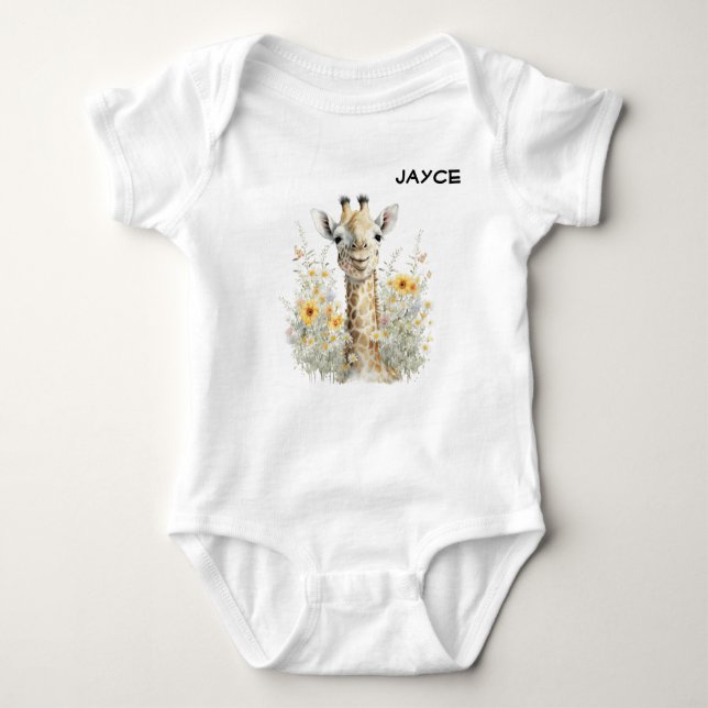 Giraffe Baby Customizable Baby Bodysuit (Front)