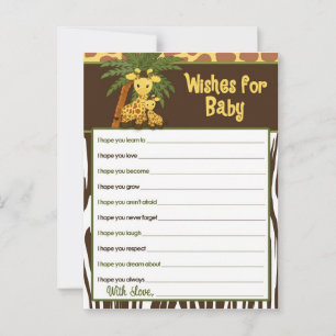 Giraffe Baby & Mommy Wishes for Baby Advice Cards