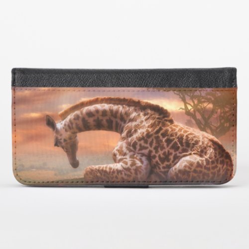 GIRAFFE BABY OF AFRICA iPhone XS WALLET CASE