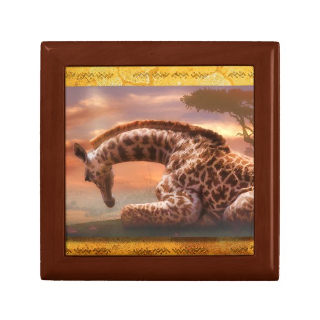 GIRAFFE BABY OF AFRICA KEEPSAKE BOX (Front)