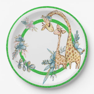 Giraffe Baby Party Goods Paper Plate