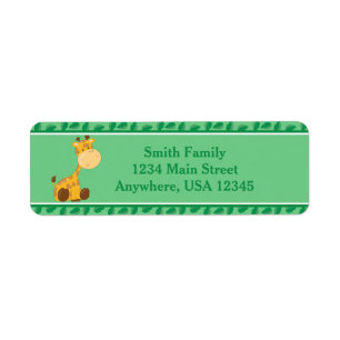 Giraffe   Baby Safari Animals   Personalized Label