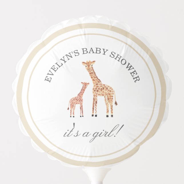Giraffe Baby Shower Balloon (Front)