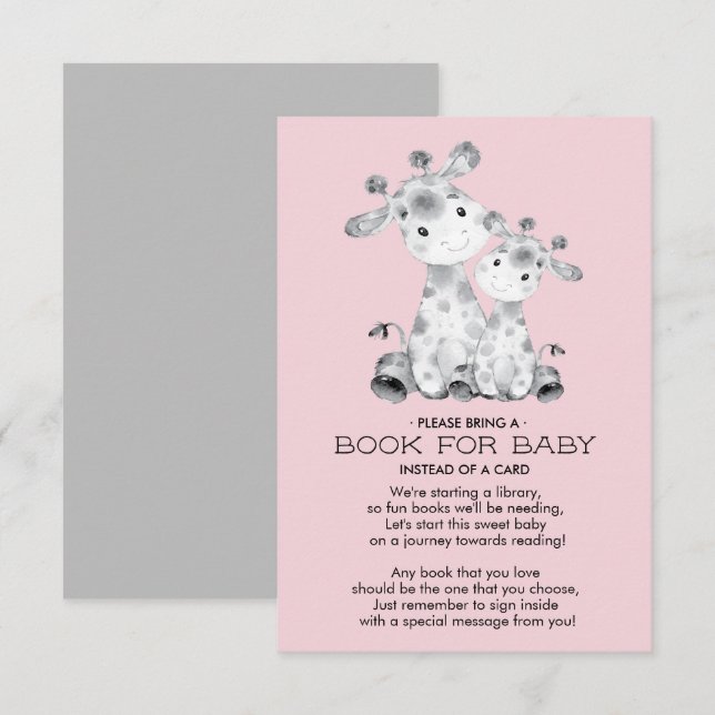 Giraffe Baby Shower Book for Baby Card (Front/Back)