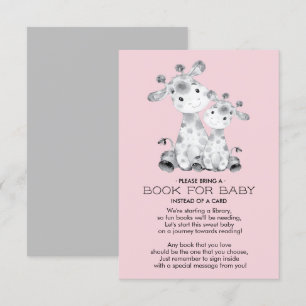 Giraffe Baby Shower Book for Baby Card