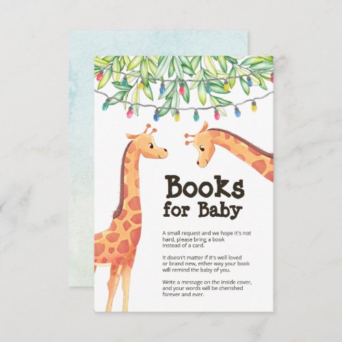 Giraffe Baby Shower Book Request Enclosure Card