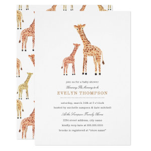 Giraffe Baby Shower Card