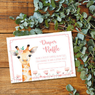 Giraffe Baby Shower Diaper Raffle Card