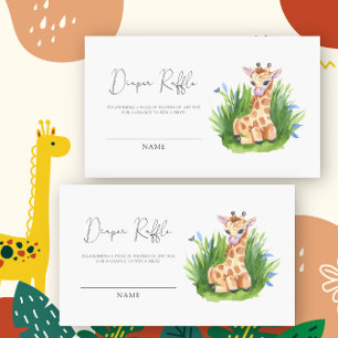 Giraffe - baby shower diaper raffle ticket enclosure card