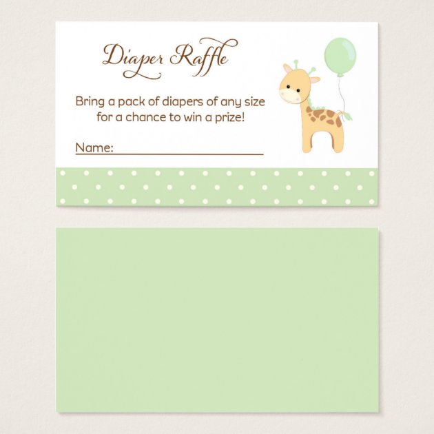 Giraffe Baby Shower Diaper Raffle Tickets