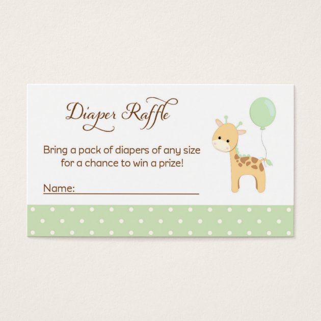 Giraffe Baby Shower Diaper Raffle Tickets