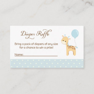 Giraffe Baby Shower Diaper Raffle Tickets Enclosure Card
