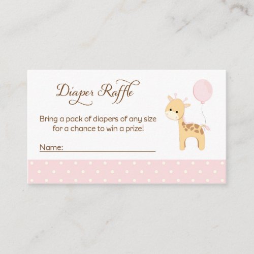 Giraffe Baby Shower Diaper Raffle Tickets Enclosure Card