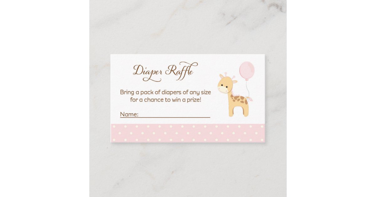 Giraffe Baby Shower Diaper Raffle Tickets Enclosure Card | Zazzle