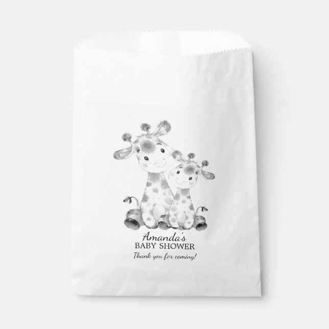 Giraffe Baby Shower Favor Bags (Front)