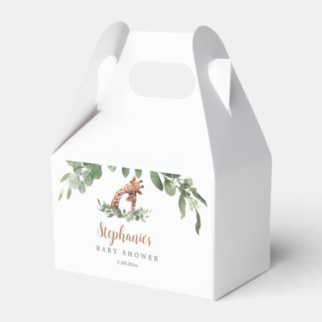 Giraffe Baby Shower Favor Boxes (Front Side)