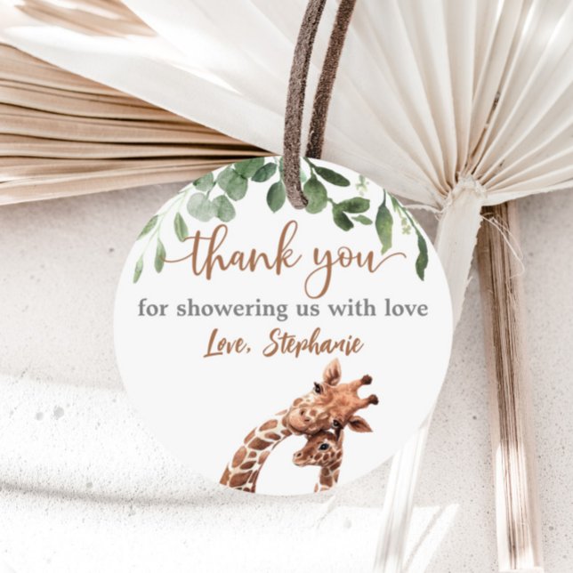 Giraffe baby shower favor sticker (Creator Uploaded)