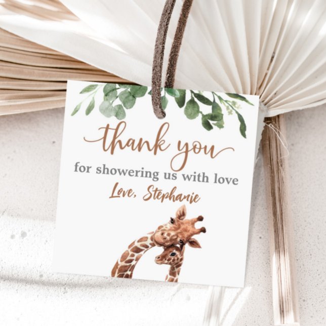 Giraffe baby shower favor sticker (Creator Uploaded)
