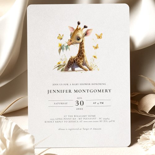 Giraffe Baby Shower Gender Neutral Invitation