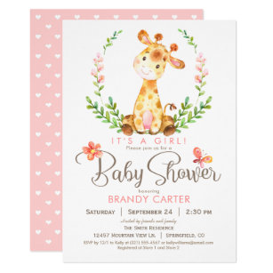 Giraffe Baby Shower Invitations 5