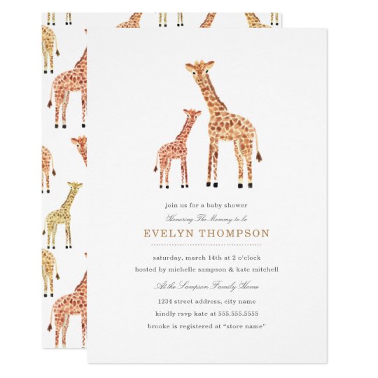 Giraffe Baby Shower Invitation Zazzle Com