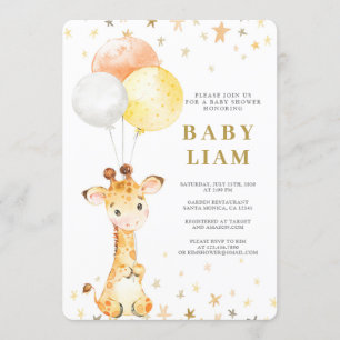 Giraffe Baby Shower Invitation