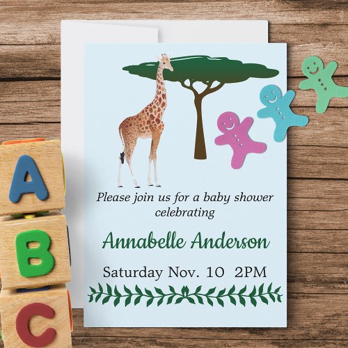 Giraffe Baby Shower Invitation