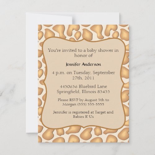 Giraffe Baby Shower Invitation