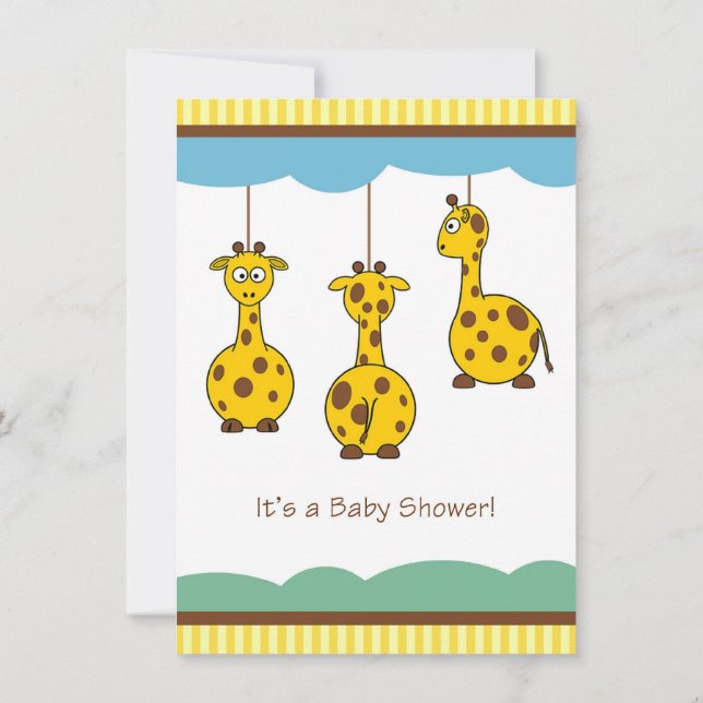 Giraffe Baby Shower Invitation (Back)