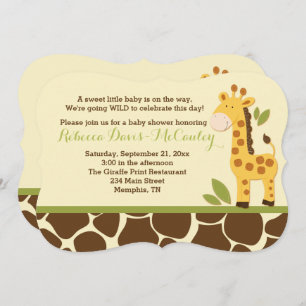 Giraffe Baby Shower Invitation Gender Neutral