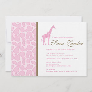 Giraffe Baby Shower Invitation - Girl
