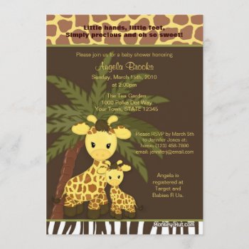 Giraffe Baby Shower Invitation Safari Jungle Mommy by MonkeyHutDesigns at Zazzle