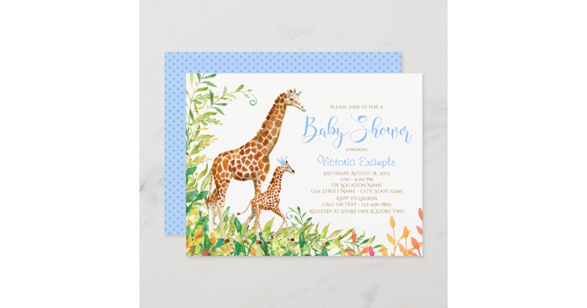 Giraffe Baby Shower Invitations Zazzle Com