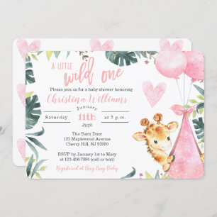 Giraffe Baby Shower Invitations for a Girl