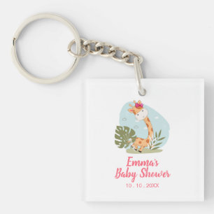 Giraffe Baby Shower Napkin (Girl Safari Animal) Keychain
